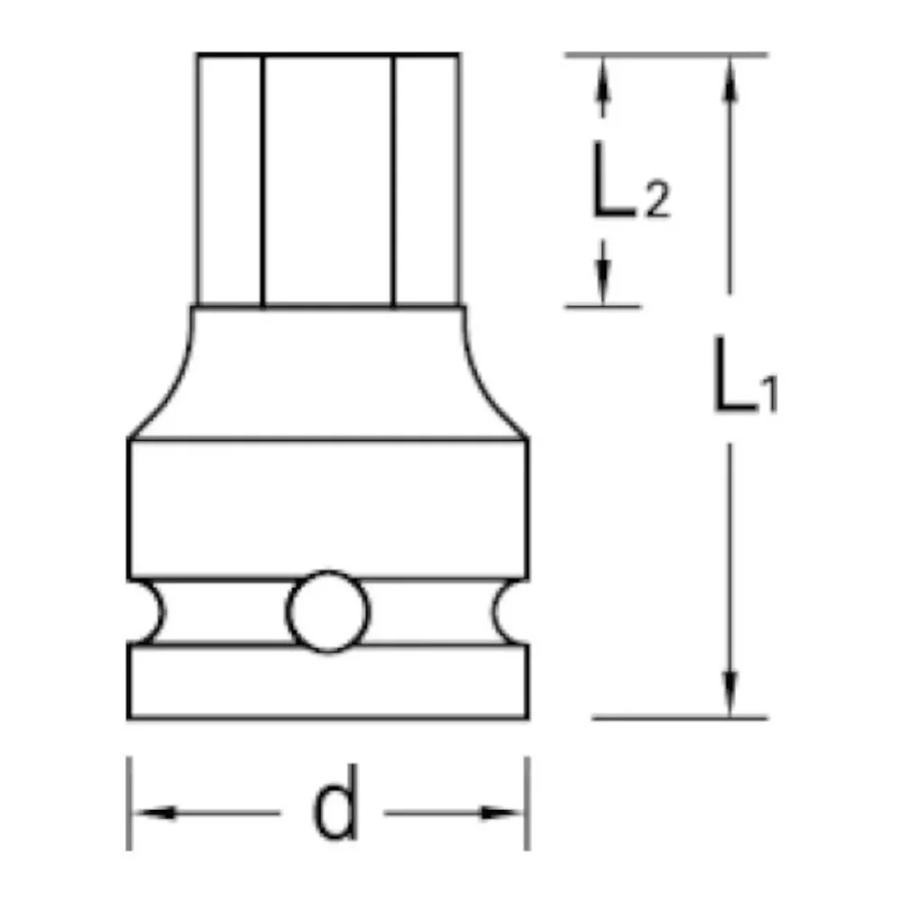 Soquete de Impacto Ponta Allen Encaixe 1/2" 1/2X8MM Gedore INK19