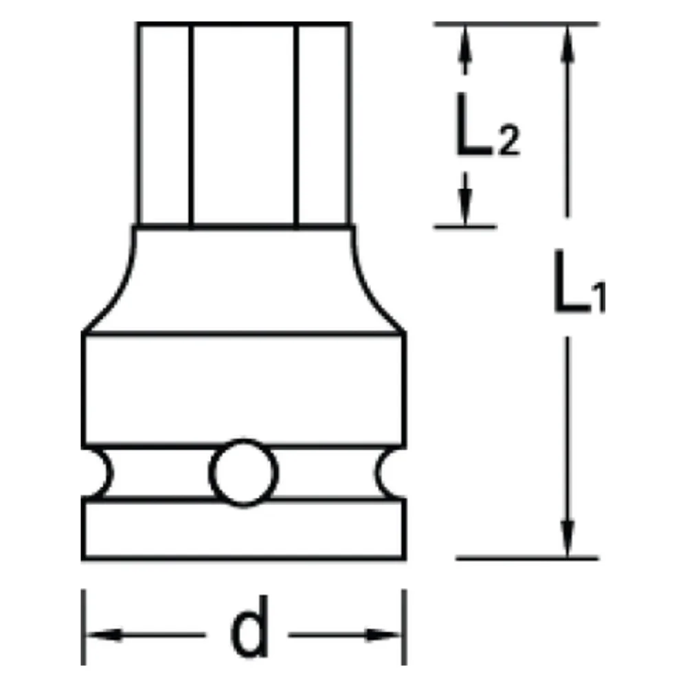 Soquete de Impacto Ponta Allen Encaixe 3/4" 3/4X10MM Gedore INK32