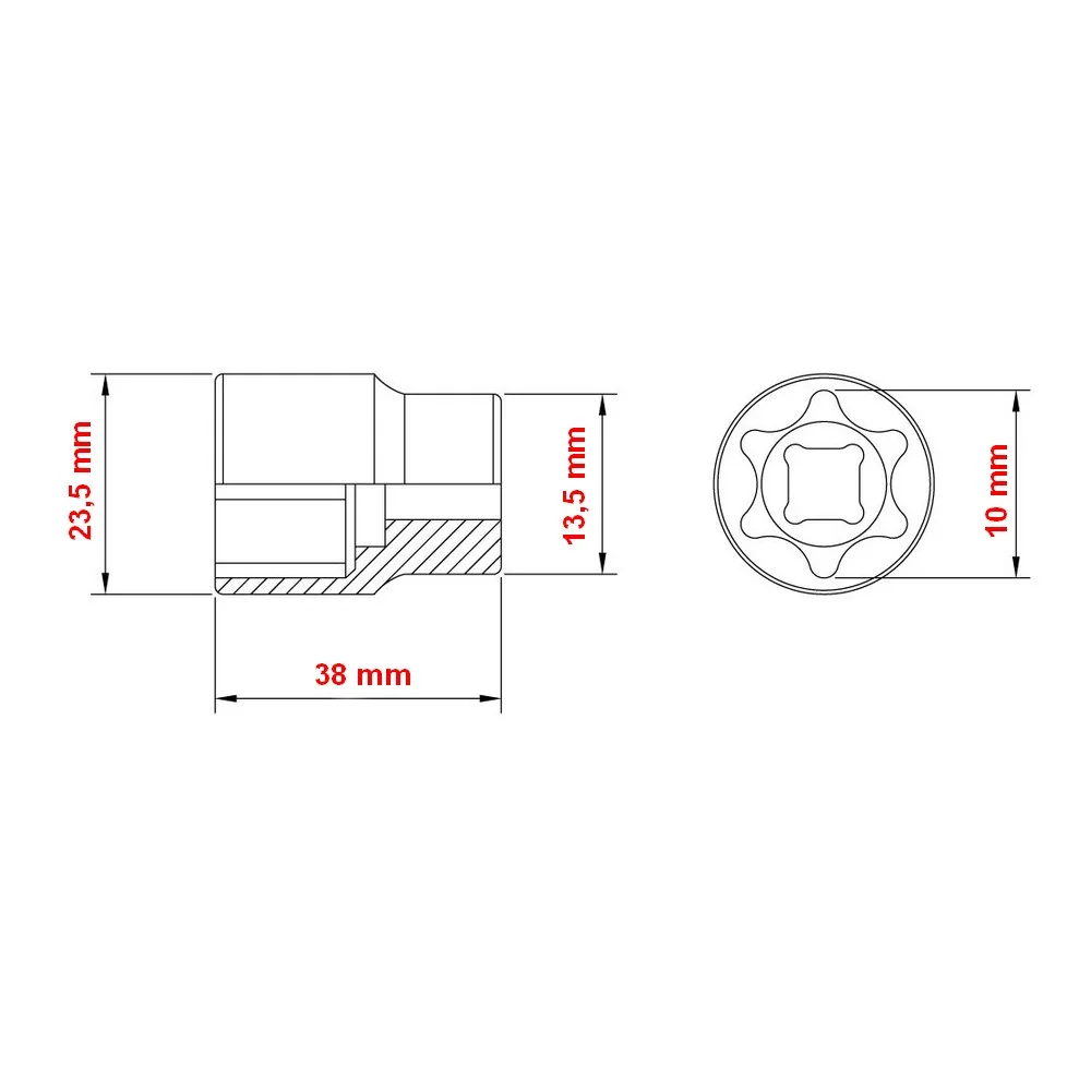 Soquete E-Torx Encaixe 1/2" CRV 1/2XE11 Tramontina Pro 44847/111