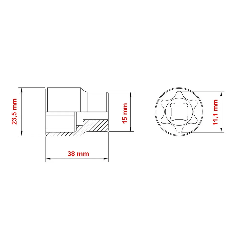 Soquete E-Torx Encaixe 1/2" CRV 1/2XE12 Tramontina Pro 44847/112