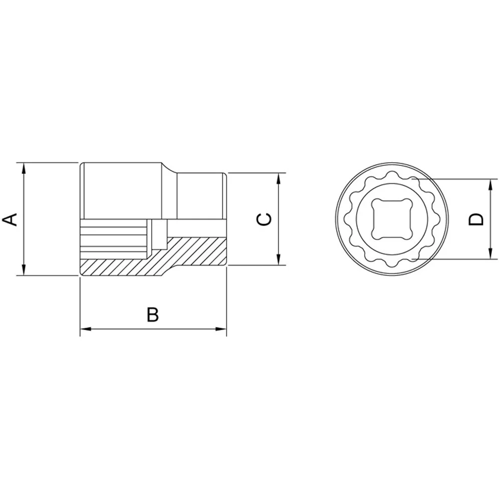 Soquete Estriado Encaixe 3/4" CRV 3/4X30MM Tramontina Pro 44853/130