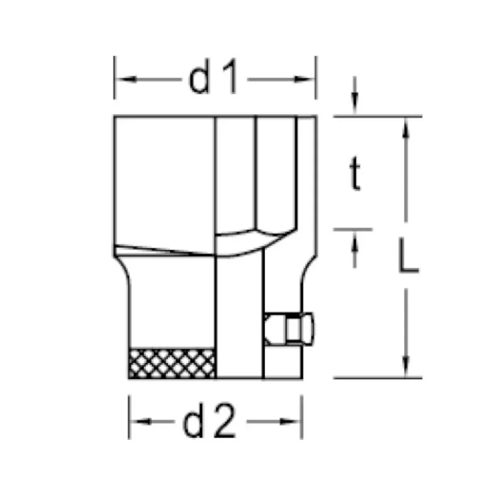 Soquete Estriado Encaixe 1" CRV 1X2.13/16" Gedore D21