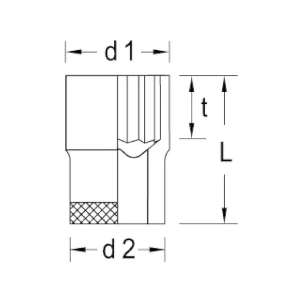 Soquete Estriado Encaixe 1" CRV 1X60MM Gedore D21