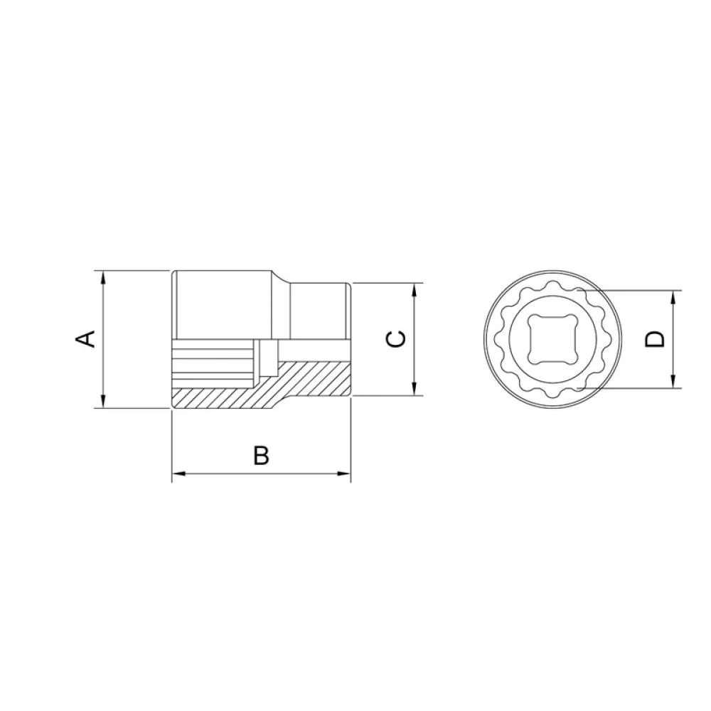 Soquete Estriado Encaixe 1/2" CRV 1/2X19MM Tramontina Pro 44833/119