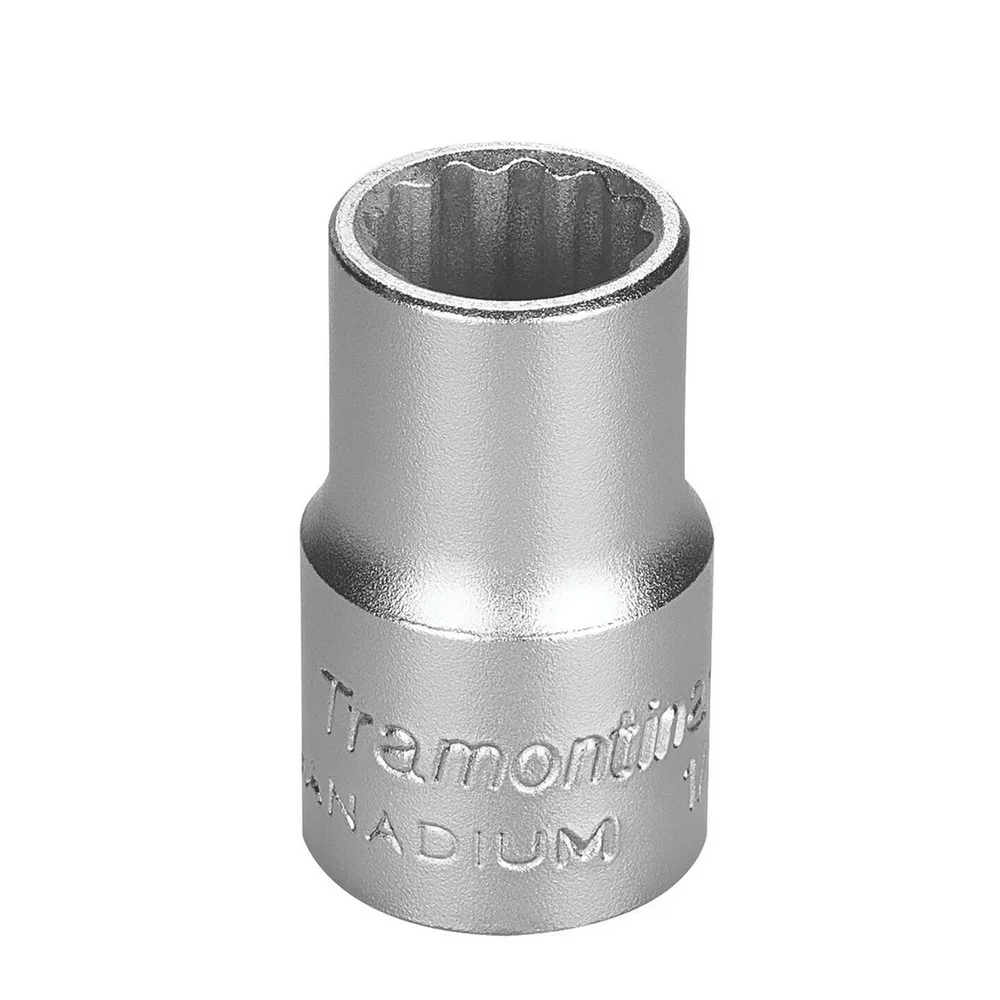 Soquete Estriado Encaixe 1/2" CRV 1/2X1/2" Tramontina Pro 44834/104