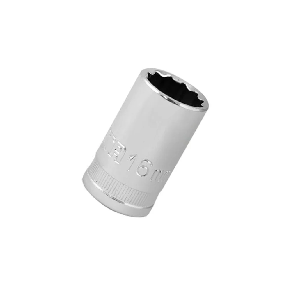 Soquete Estriado Encaixe 1/2" CRV 1/2X16MM Sata ST13607SC