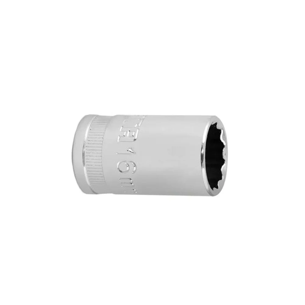 Soquete Estriado Encaixe 1/2" CRV 1/2X16MM Sata ST13607SC