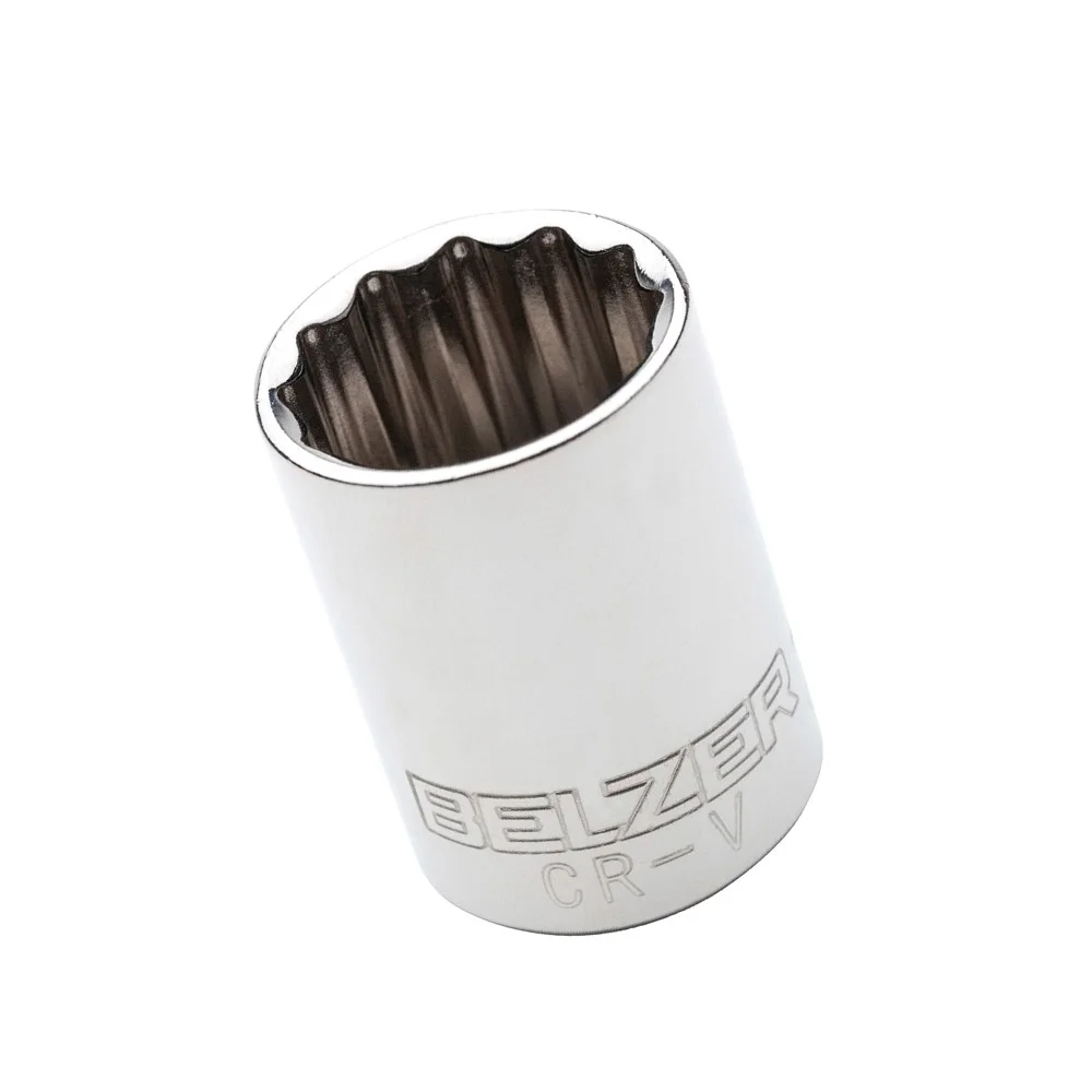 Soquete Estriado Encaixe 1/2" CRV 1/2X18MM Belzer 204009BX