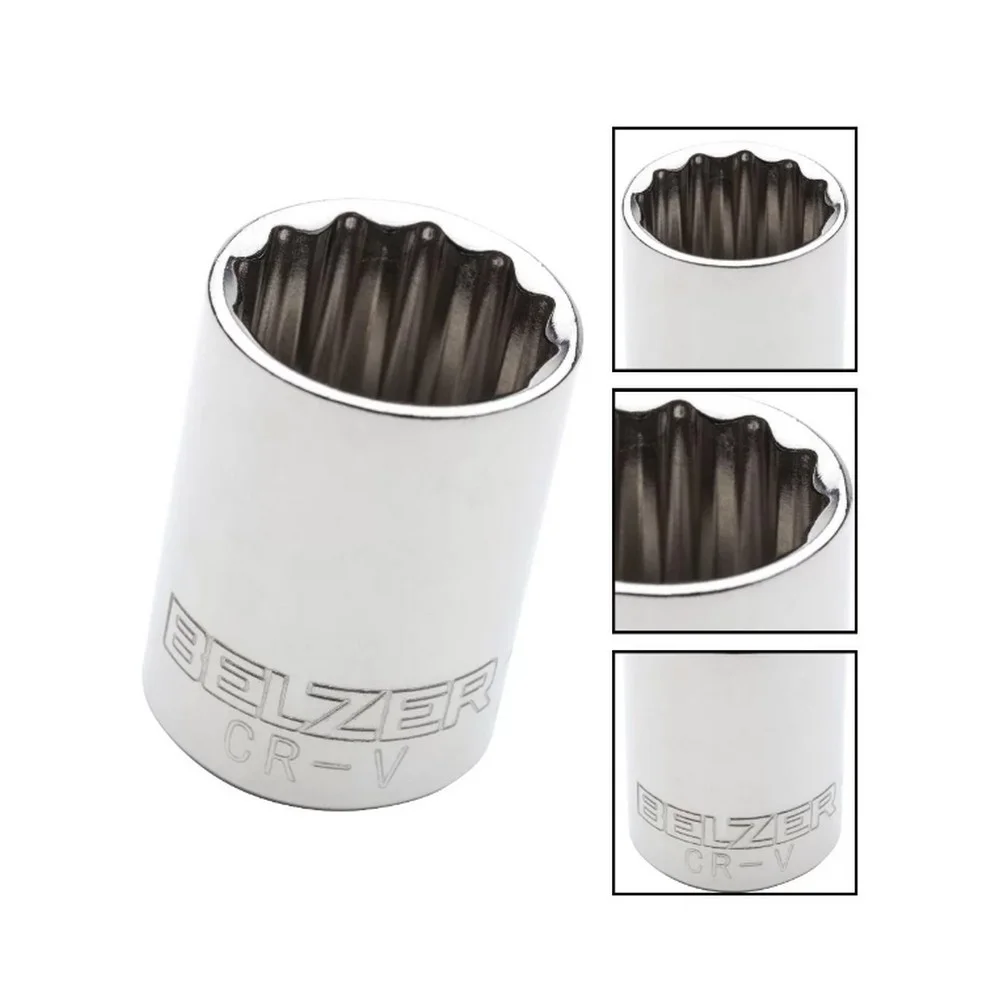 Soquete Estriado Encaixe 1/2" CRV 1/2X18MM Belzer 204009BX