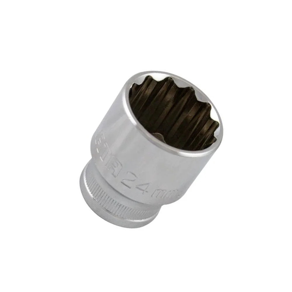 Soquete Estriado Encaixe 1/2" CRV 1/2X24MM Sata ST13615SC