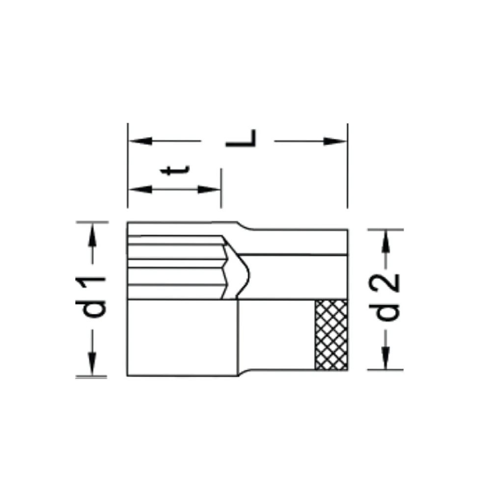 Soquete Estriado Encaixe 1/2" CRV 1/2X27MM Gedore D19