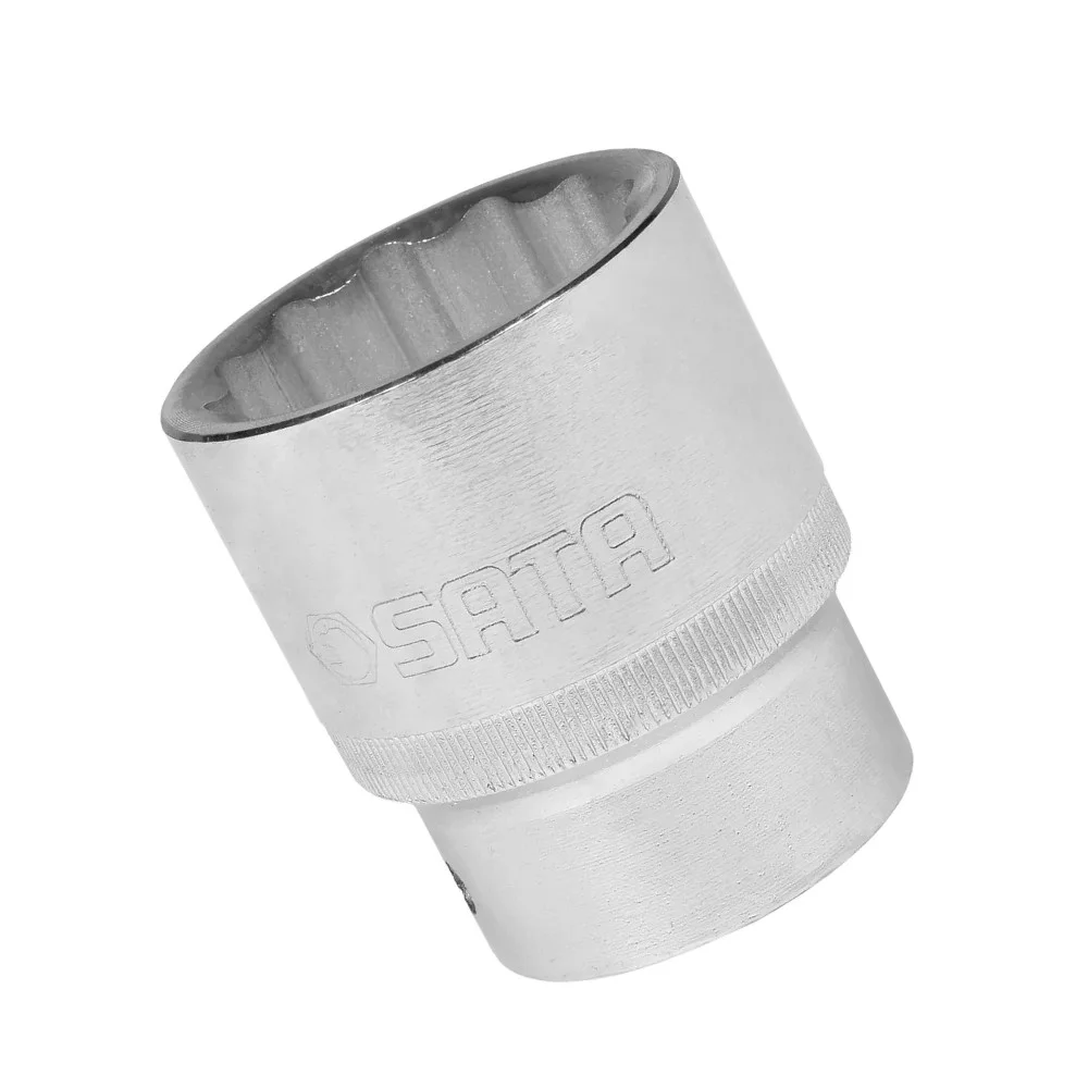 Soquete Estriado Encaixe 1/2" CRV 1/2X27MM Sata ST13616SC