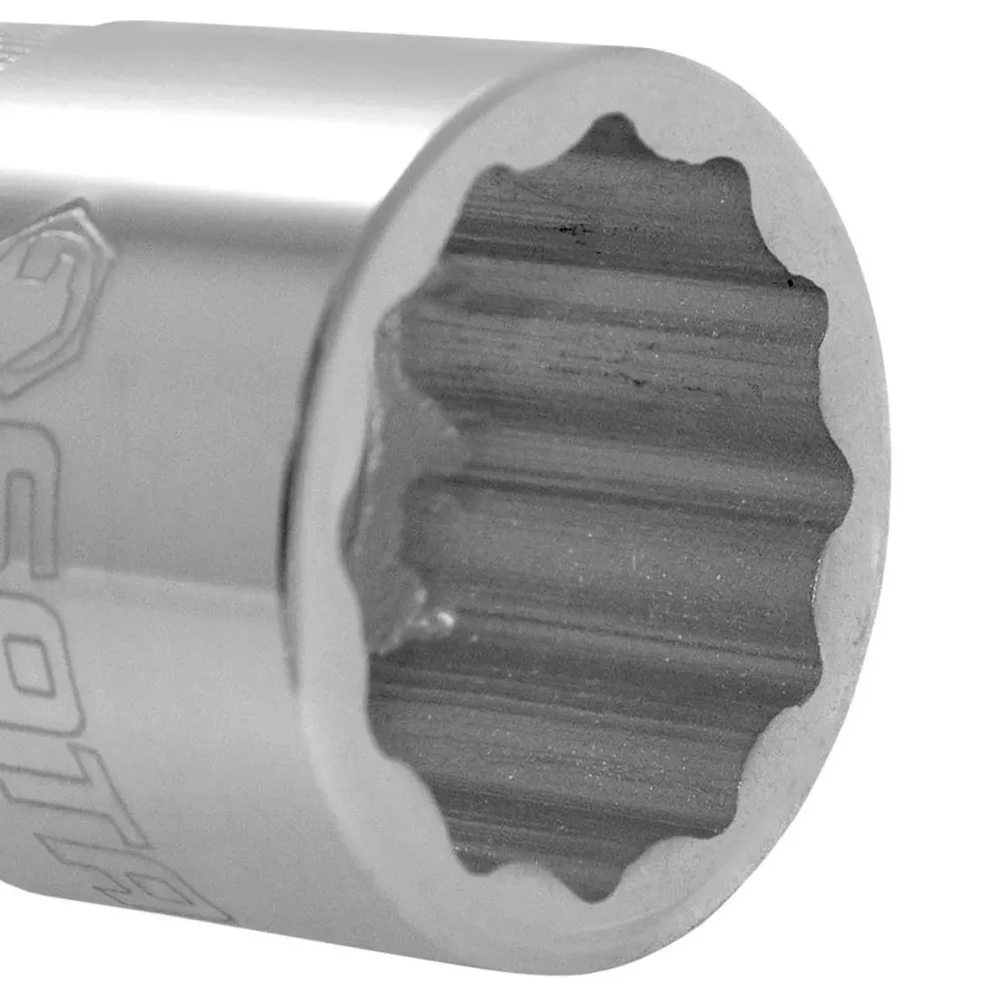 Soquete Estriado Encaixe 1/2" CRV 1/2X27MM Sata ST13616SC