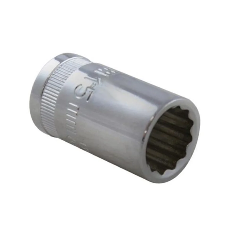 Soquete Estriado Encaixe 1/2" CRV 1/2X15MM Sata ST13606SC