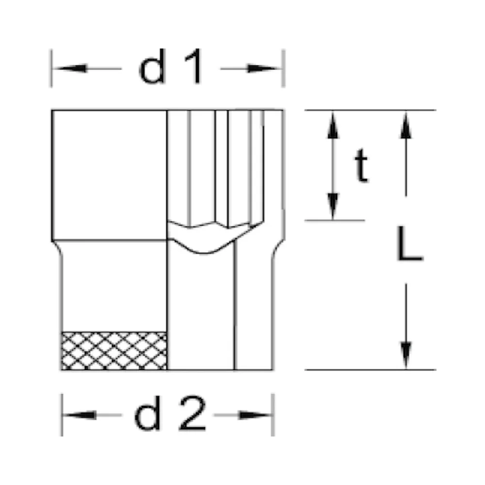 Soquete Estriado Encaixe 3/4" CRV 1.13/16" Gedore D32