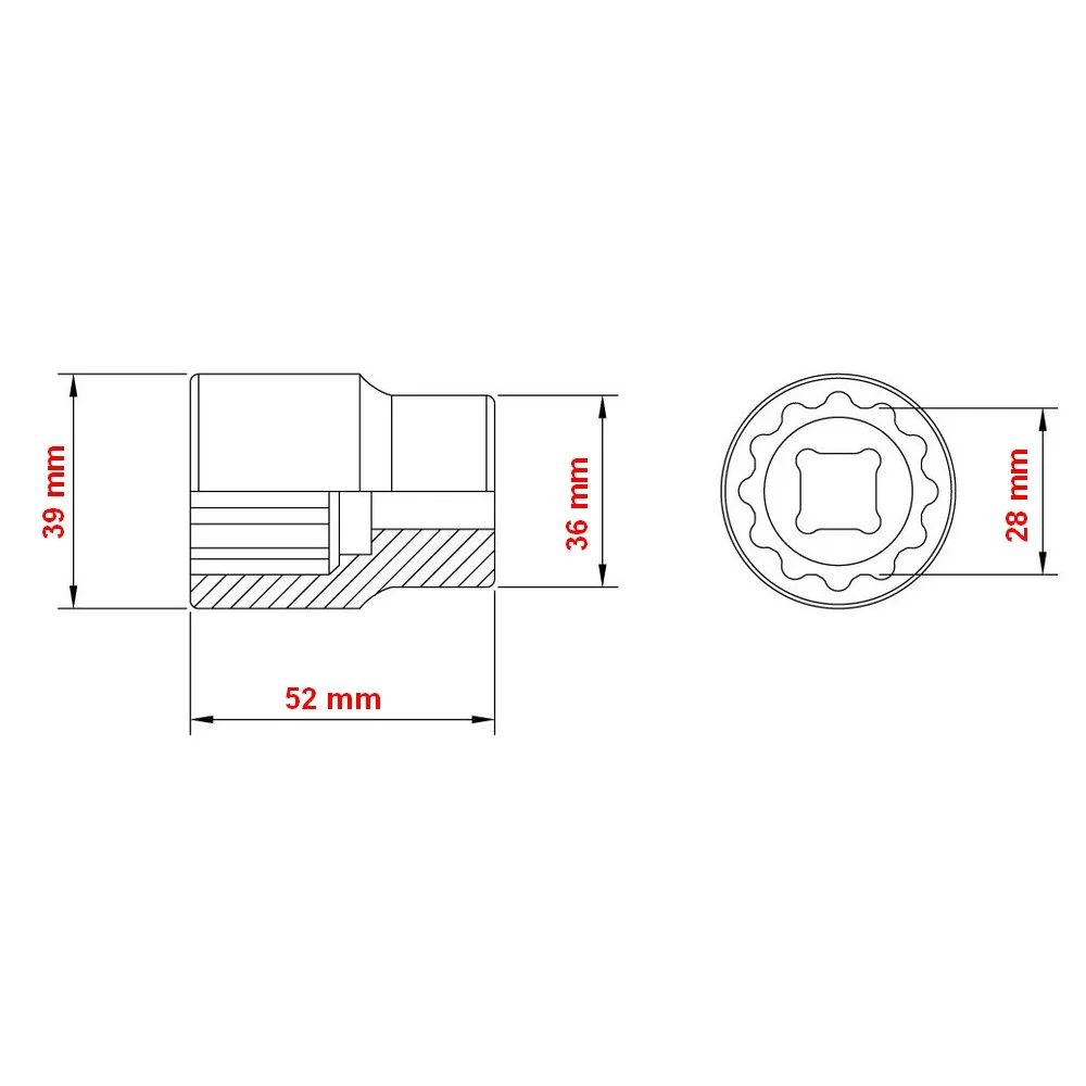 Soquete Estriado Encaixe 3/4" CRV 3/4X28MM Tramontina Pro 44853/128