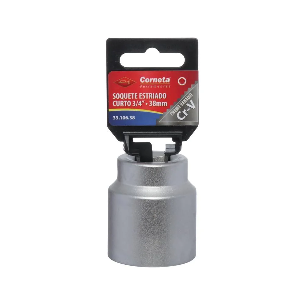 Soquete Estriado Encaixe 3/4" CRV 3/4X38MM Corneta 3310638