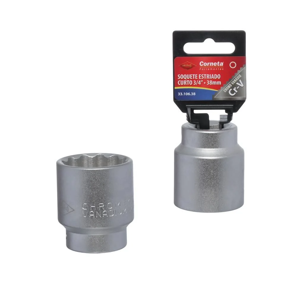 Soquete Estriado Encaixe 3/4" CRV 3/4X38MM Corneta 3310638