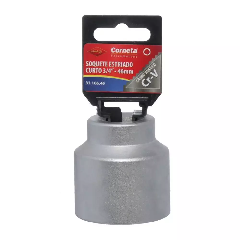 Soquete Estriado Encaixe 3/4" CRV 3/4X46MM Corneta 3310646