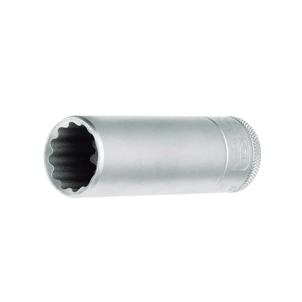 Soquete Estriado Longo Encaixe 1/2" CRV 1/2X11/16" Gedore D19L