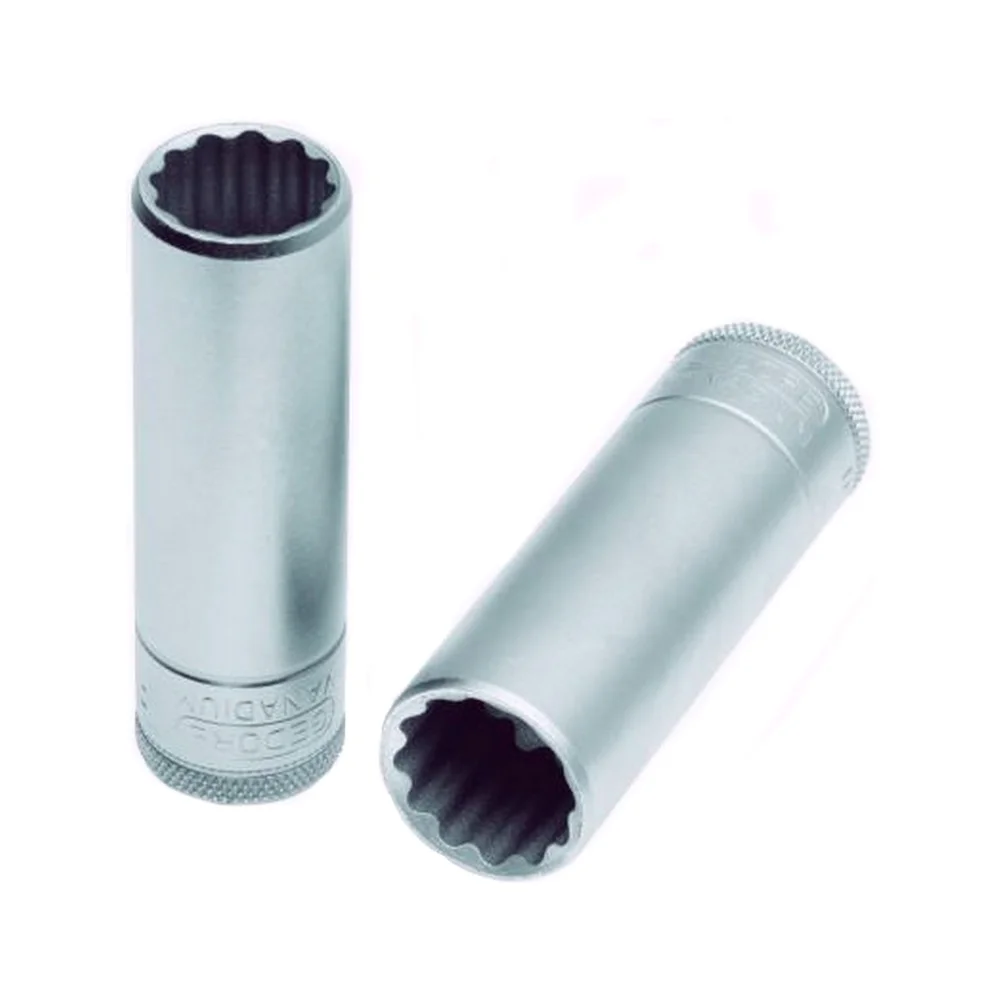Soquete Estriado Longo Encaixe 1/2" CRV 1/2X16MM Gedore D19L