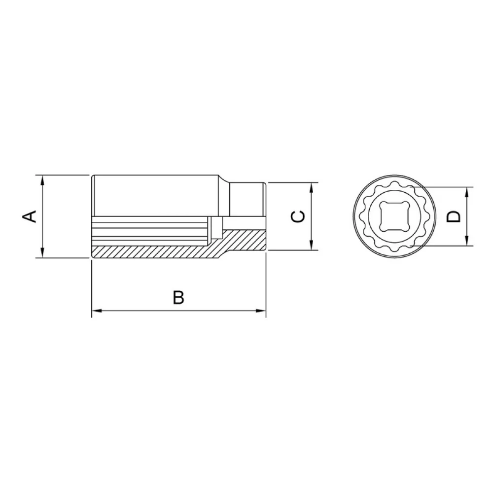 Soquete Estriado Longo Encaixe 1/2" CRV 1/2X27MM Tramontina Pro 44829/127