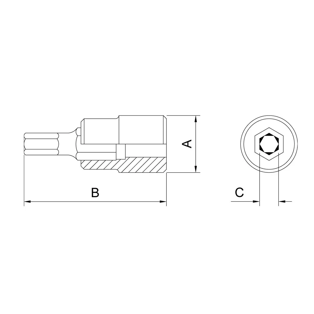 Soquete Ponta Allen Encaixe 1/2" CRV 1/2X10MM Tramontina Pro 44845/110
