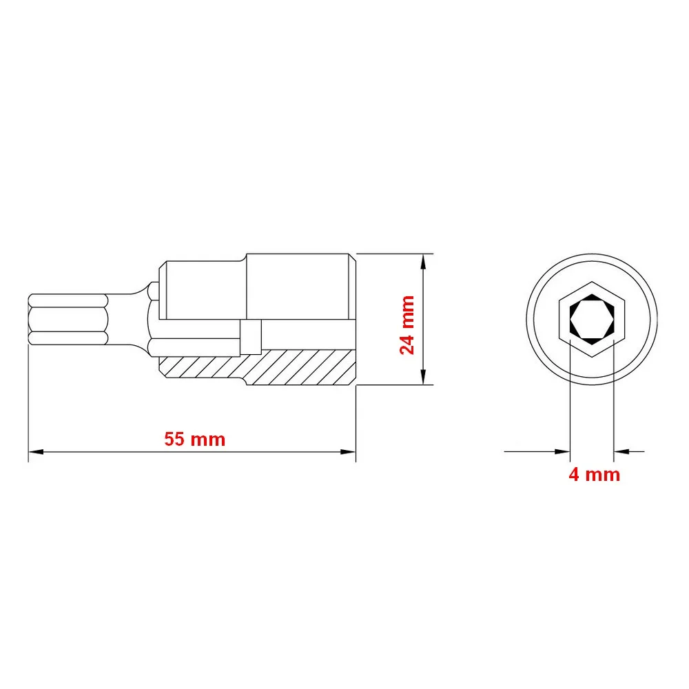 Soquete Ponta Allen Encaixe 1/2" CRV 1/2X4MM Tramontina Pro 44845/104