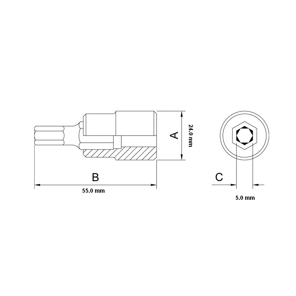 Soquete Ponta Allen Encaixe 1/2" CRV 1/2X5MM Tramontina Pro 44845/105