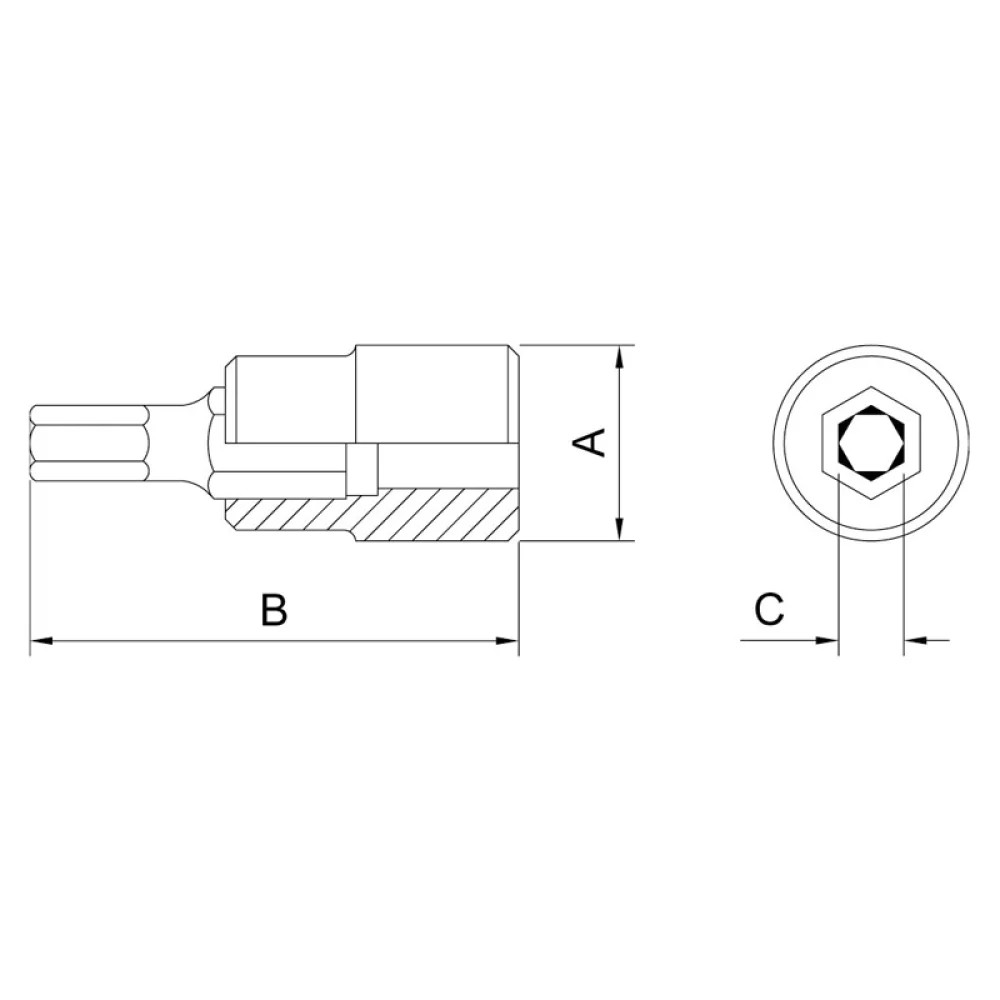 Soquete Ponta Allen Encaixe 1/2" CRV 1/2X6MM Tramontina Pro 44845/106