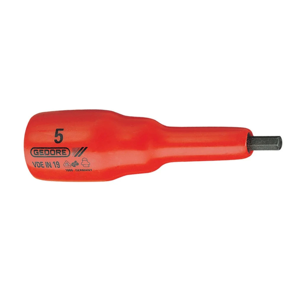 Soquete Ponta Allen Isolado 1000V VDE EN60900 IEC60900 NR10 CRV 1/2X5MM Gedore VDEIN19