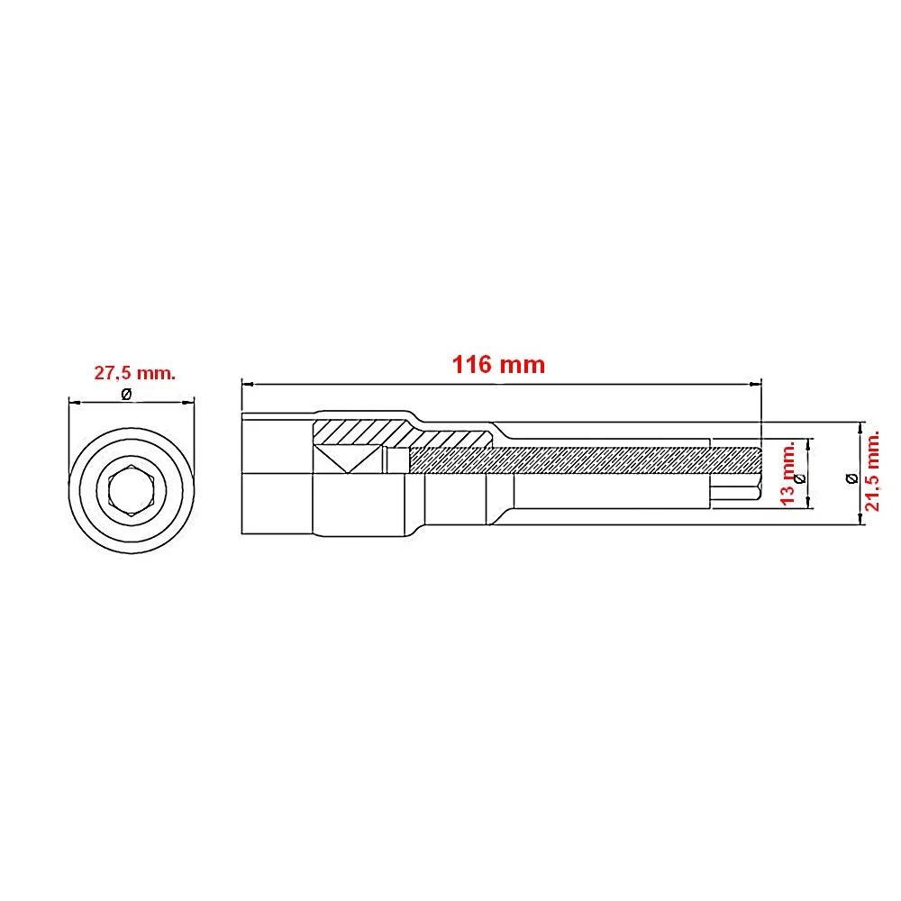 Soquete Ponta Allen Isolado 1000V IEC60900 NR10 CRV 1/2X5MM Tramontina Pro 44339/005