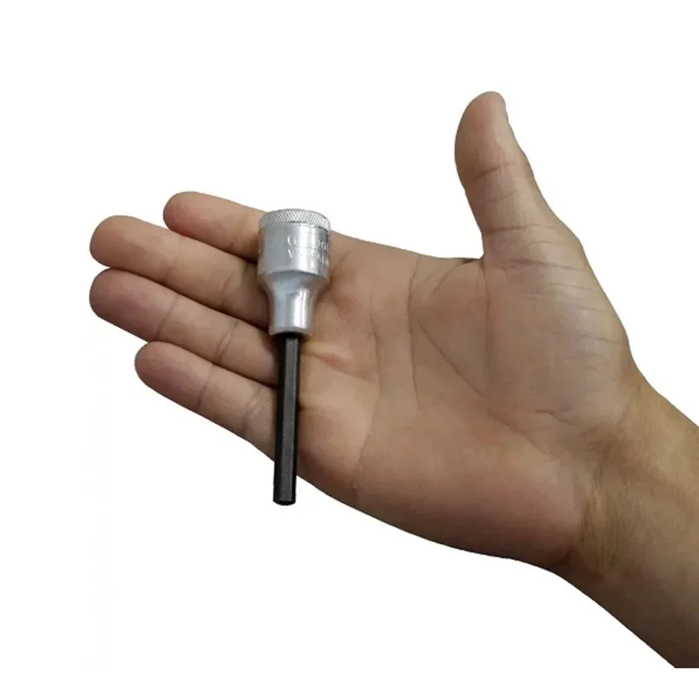 Soquete Ponta Allen Longo Encaixe 1/2" CRV 1/2X4MM Gedore IN19L