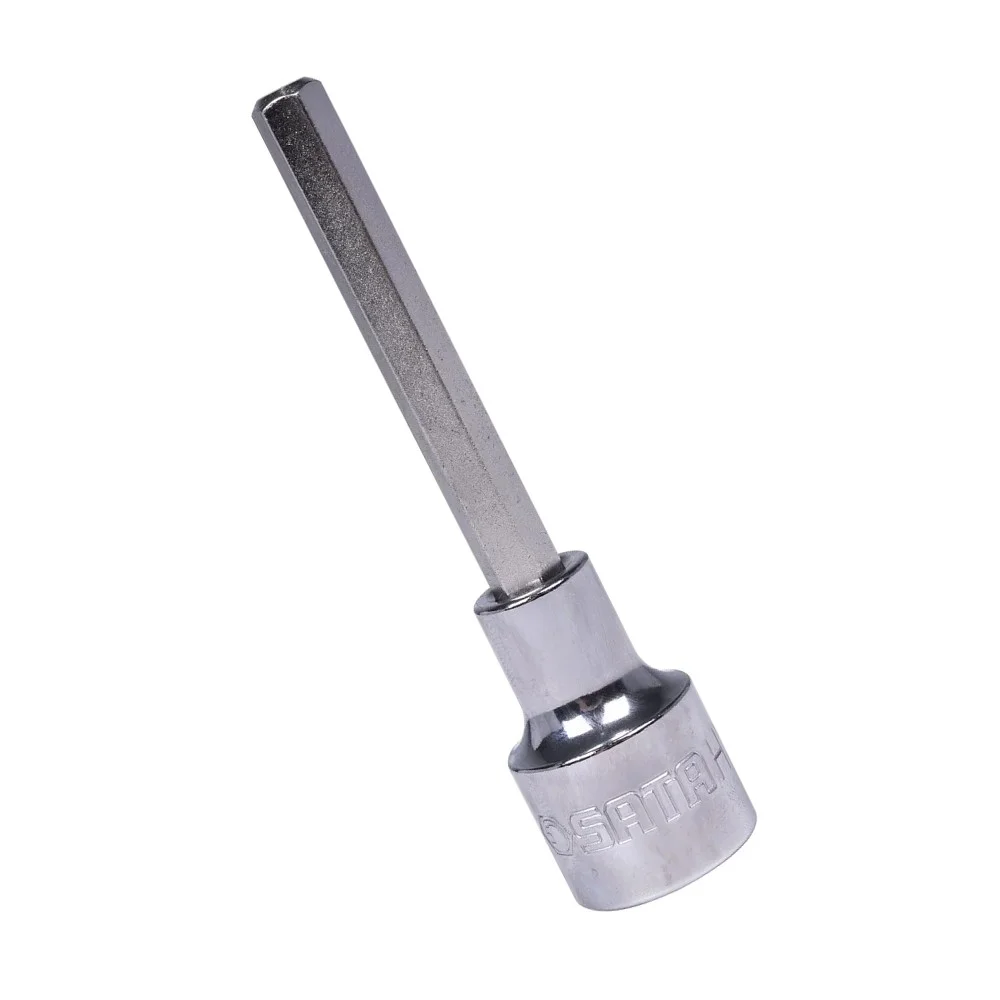 Soquete Ponta Allen Longo Encaixe 1/2" CRV 1/2X7MM Sata ST25204SC