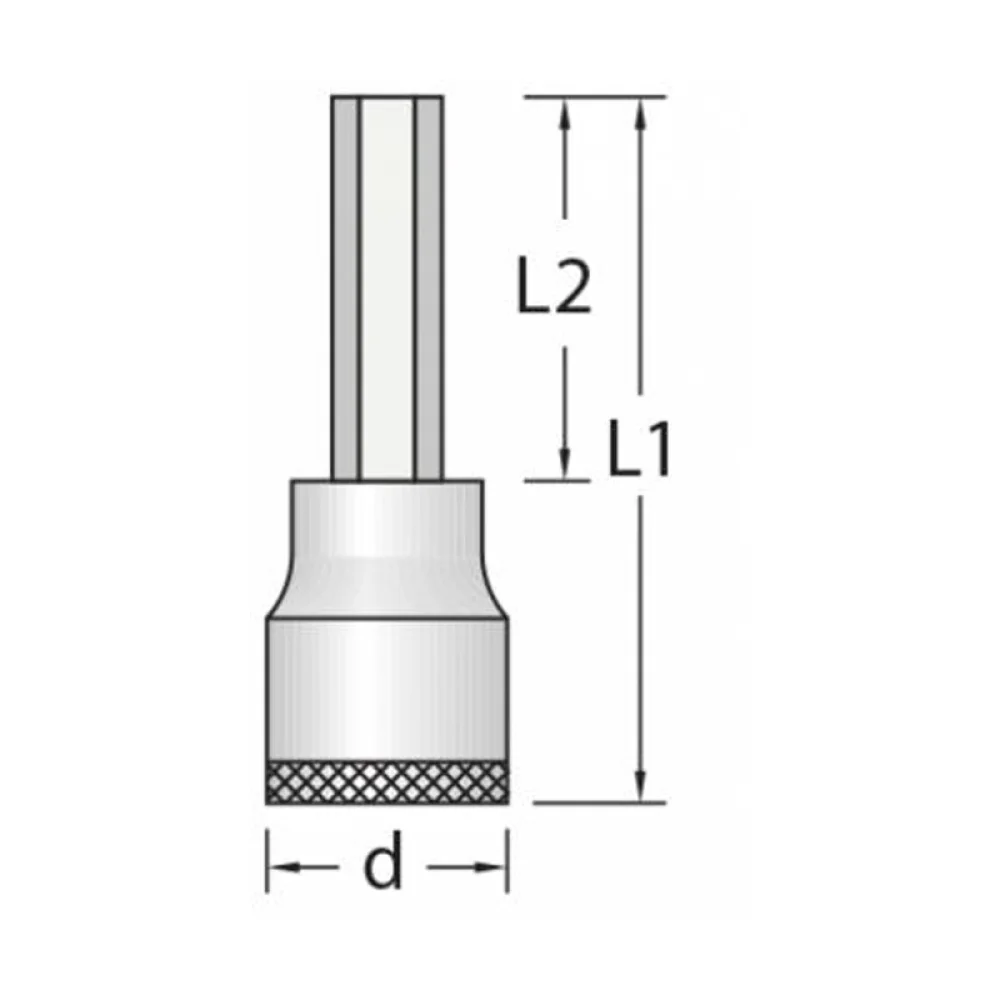 Soquete Ponta Allen Longo Encaixe 3/4" CRV 3/4X14MM Gedore IN32L