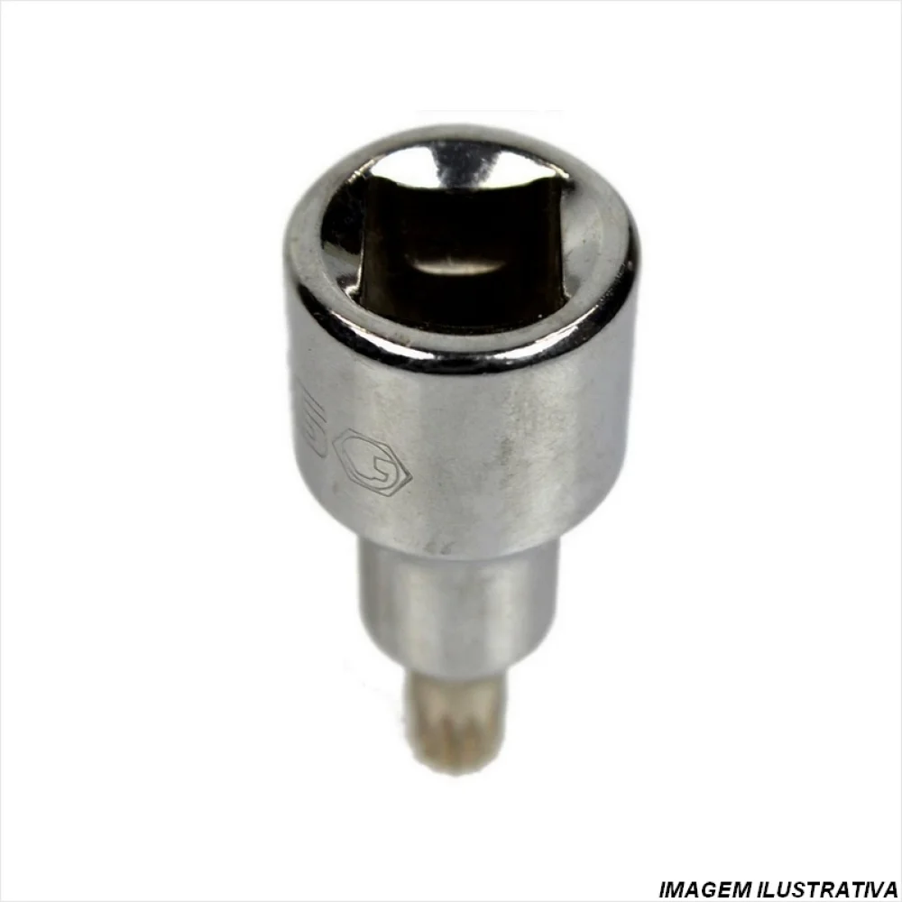 Soquete Ponta Multidentada Encaixe 1/2" CRV 1/2X10MM Sata ST24804SC