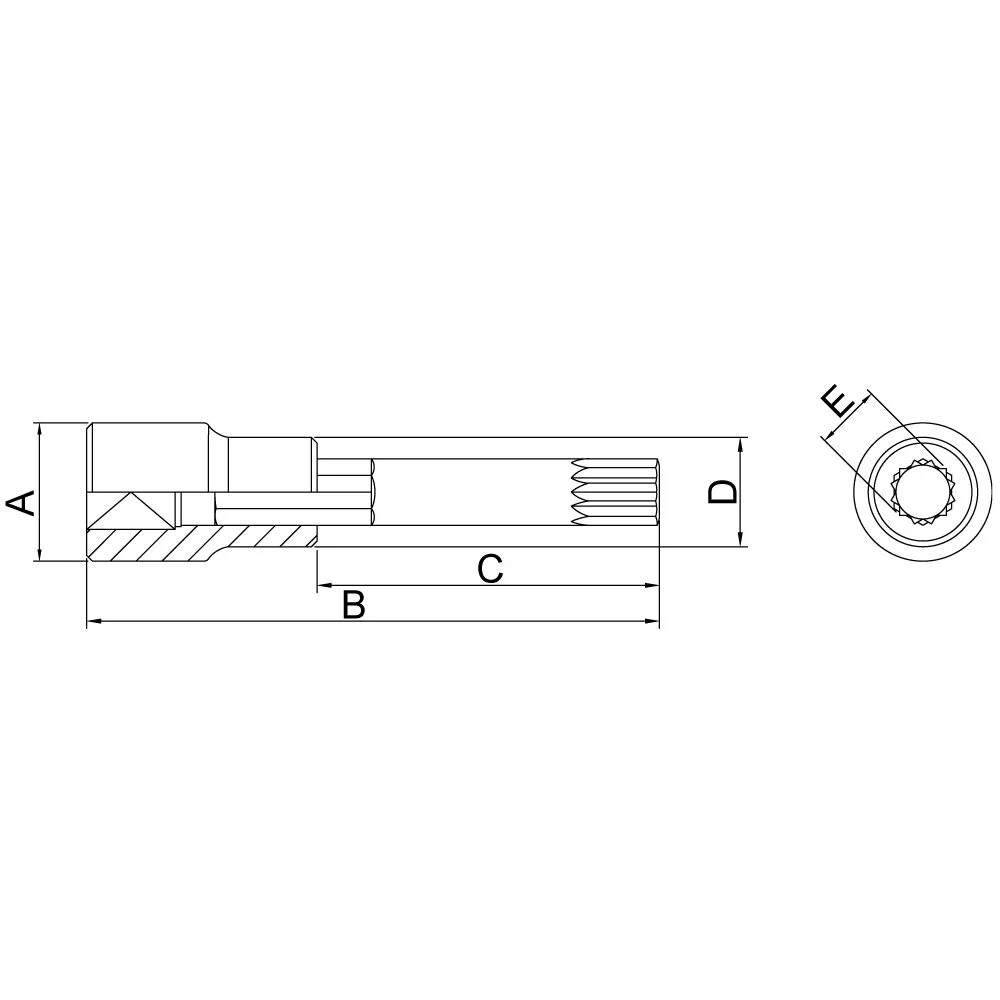 Soquete Ponta Multidentada Longo Encaixe 1/2" CRV 1/2X12MM Tramontina Pro 44865/112