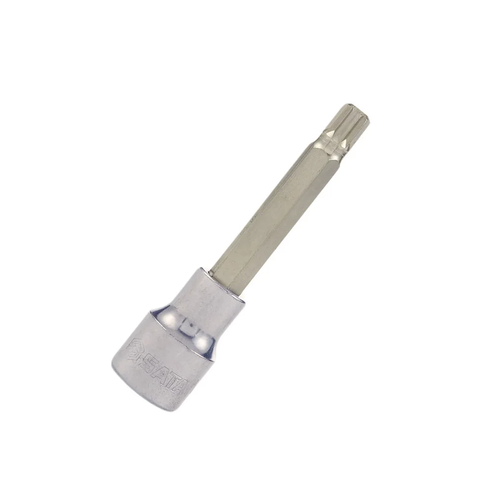 Soquete Ponta Multidentada Longo Encaixe 1/2" CRV 1/2X8MM Sata ST25803SC
