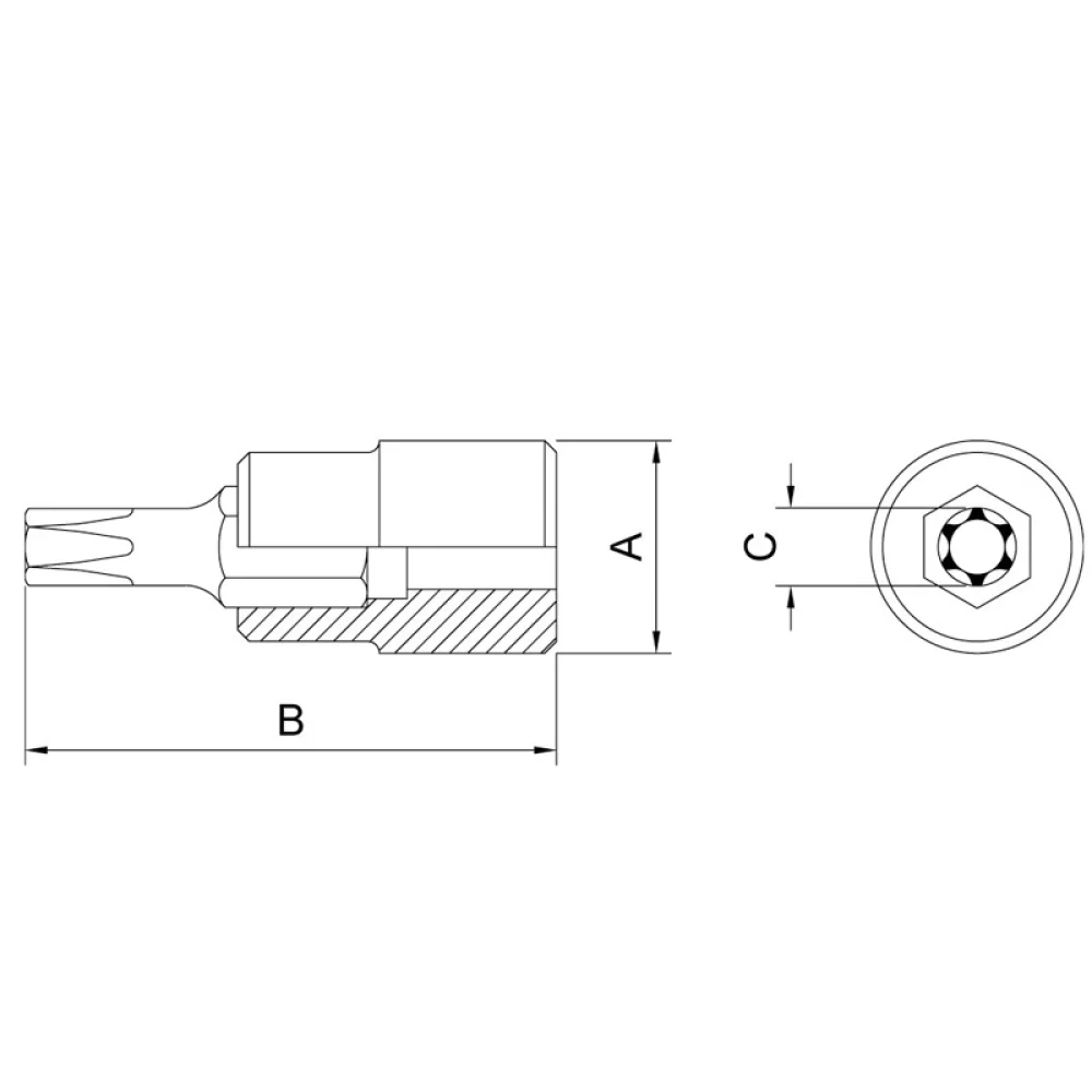 Soquete Ponta Torx Encaixe 1/2" CRV 1/2XT40 Tramontina Pro 44844/140