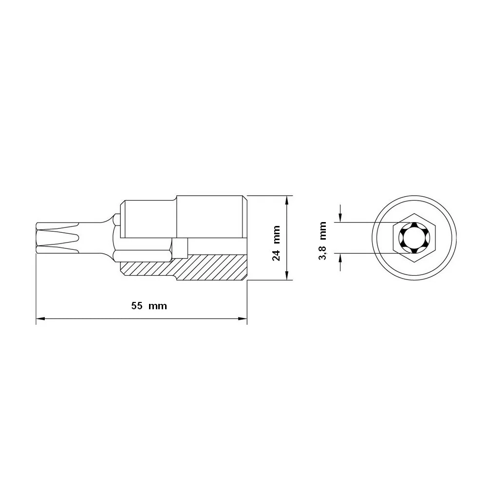 Soquete Ponta Torx Encaixe 1/2" CRV 1/2XT20 Tramontina Pro 44844/120