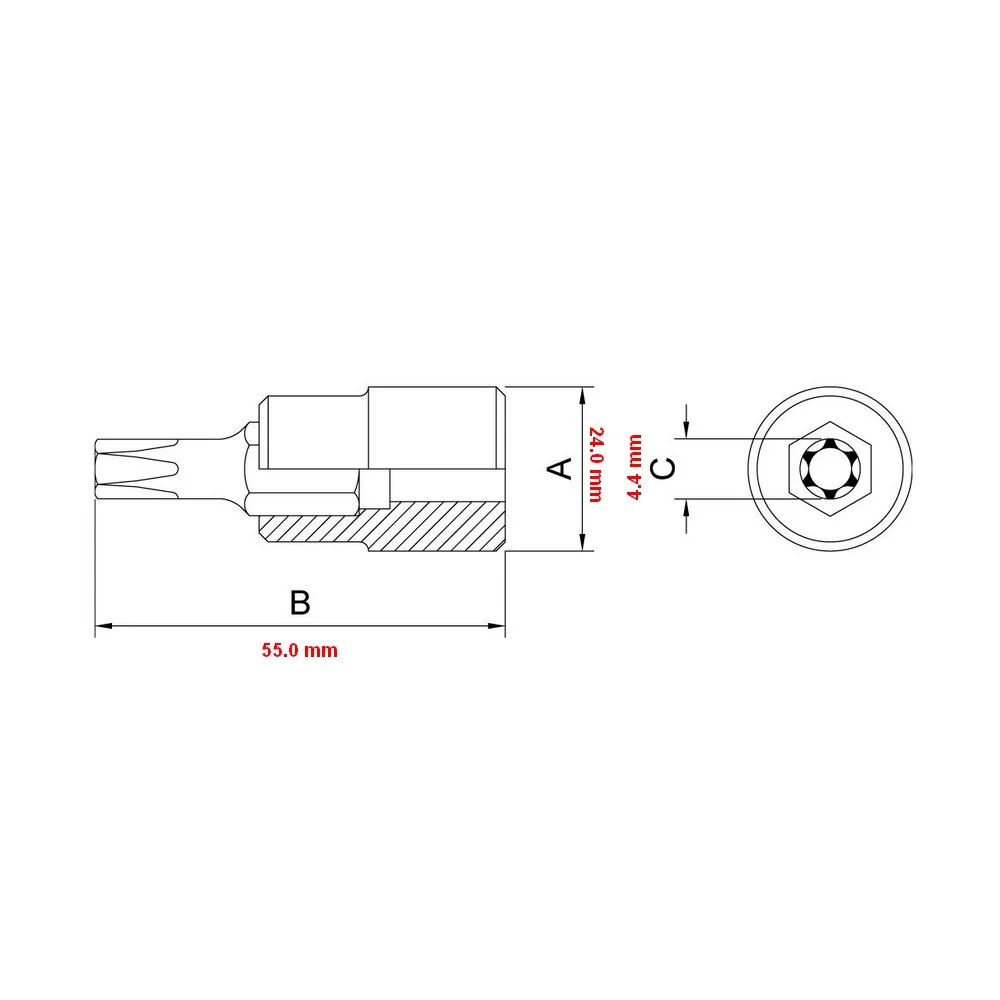 Soquete Ponta Torx Encaixe 1/2" CRV 1/2XT25 Tramontina Pro 44844/125