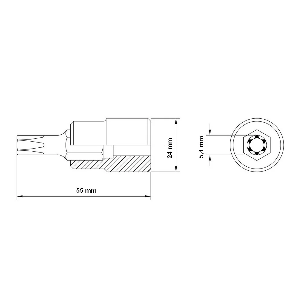 Soquete Ponta Torx Encaixe 1/2" CRV 1/2XT30 Tramontina Pro 44844/130