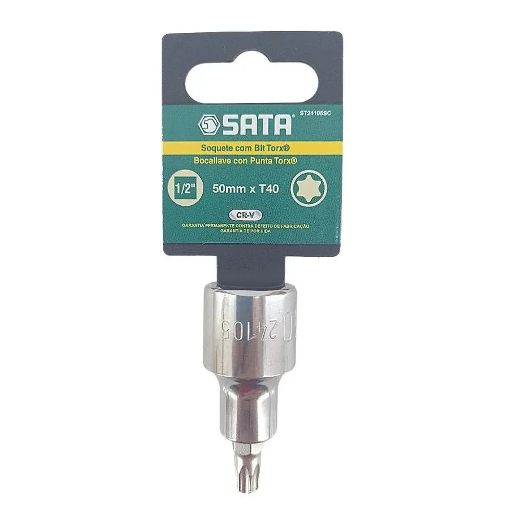Soquete Ponta Torx Encaixe 1/2" CRV 1/2XT40 Sata ST24105SC