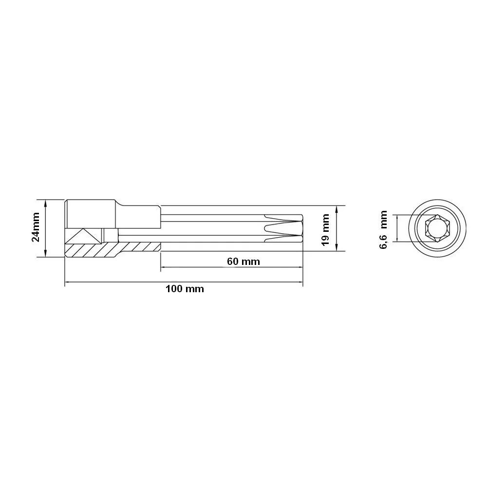 Soquete Ponta Torx Longo Encaixe 1/2" 1/2XT40 Tramontina Pro 44864/140