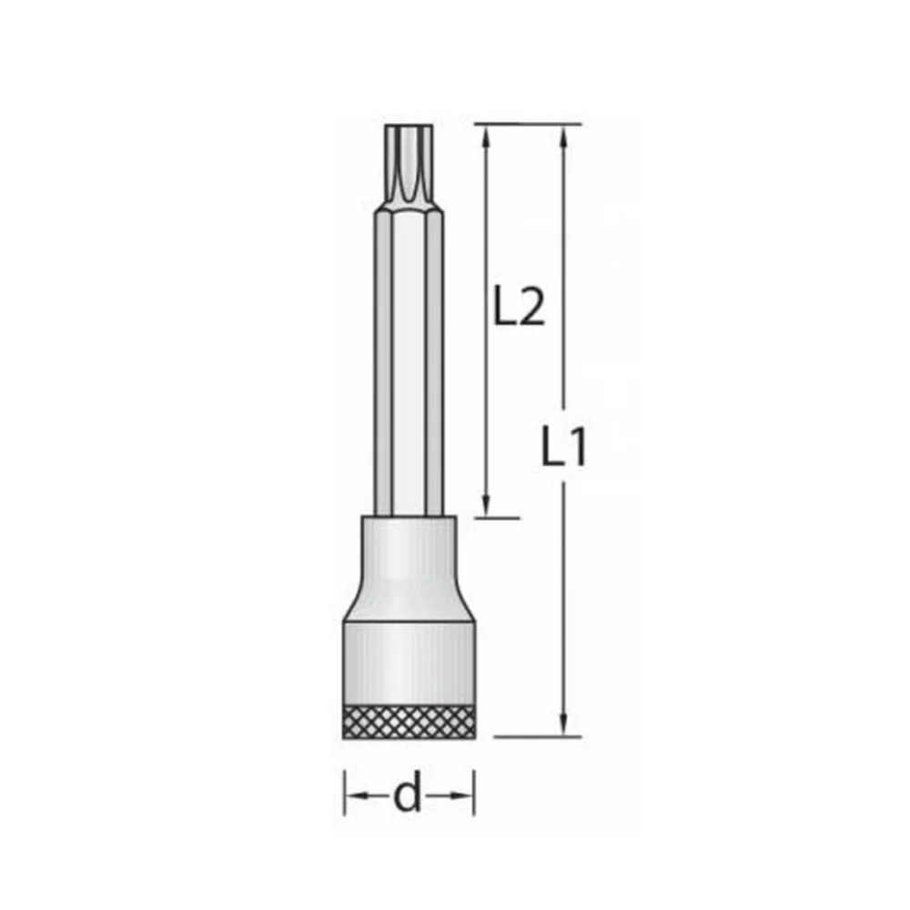 Soquete Ponta Torx Longo Encaixe 1/2" CRV 1/2XT40 Gedore ITX19L