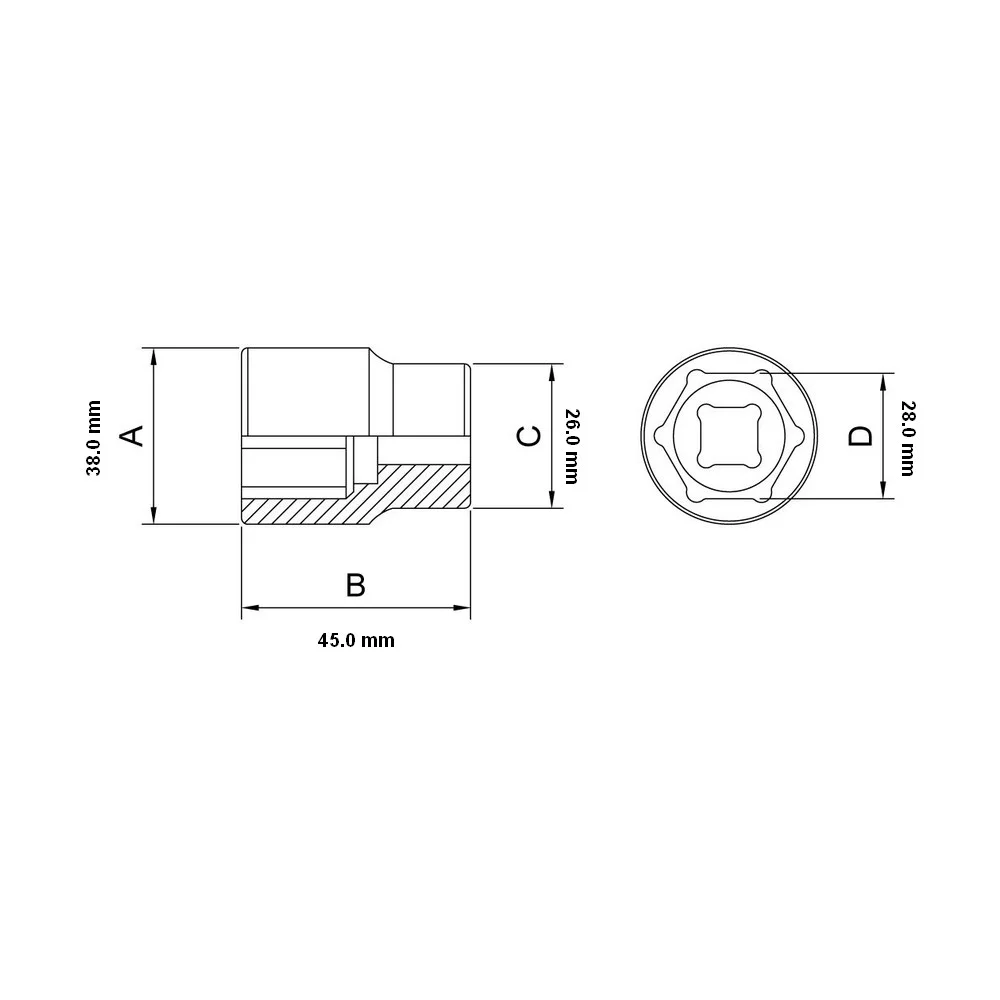 Soquete Sextavado Encaixe 1/2" CRV 1/2X28MM Tramontina Pro 44831/128