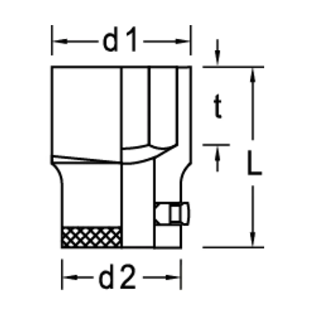 Soquete Sextavado Encaixe 1" CRV 1X75MM Gedore 21