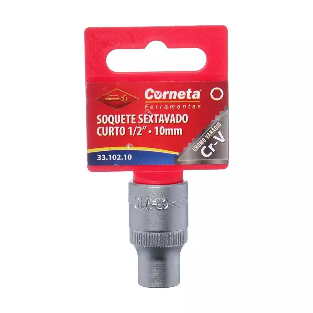 Soquete Sextavado Encaixe 1/2" CRV 1/2X10MM Corneta 3310210