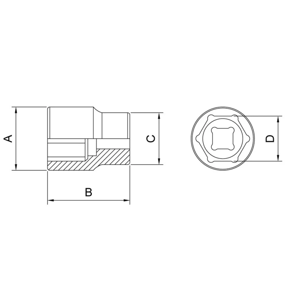 Soquete Sextavado Encaixe 1/2" CRV 1/2X12MM Tramontina Pro 44831/112
