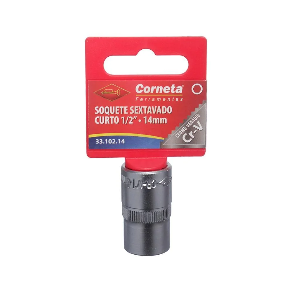 Soquete Sextavado Encaixe 1/2" CRV 1/2X14MM Corneta 3310214